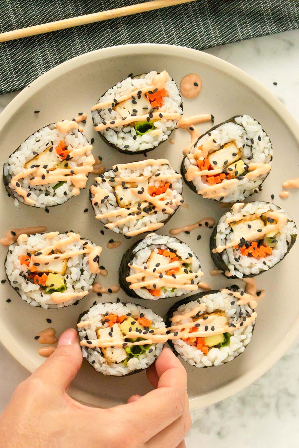 Fresh sushi platter, rolled daily at our E Pittsburgh Street store