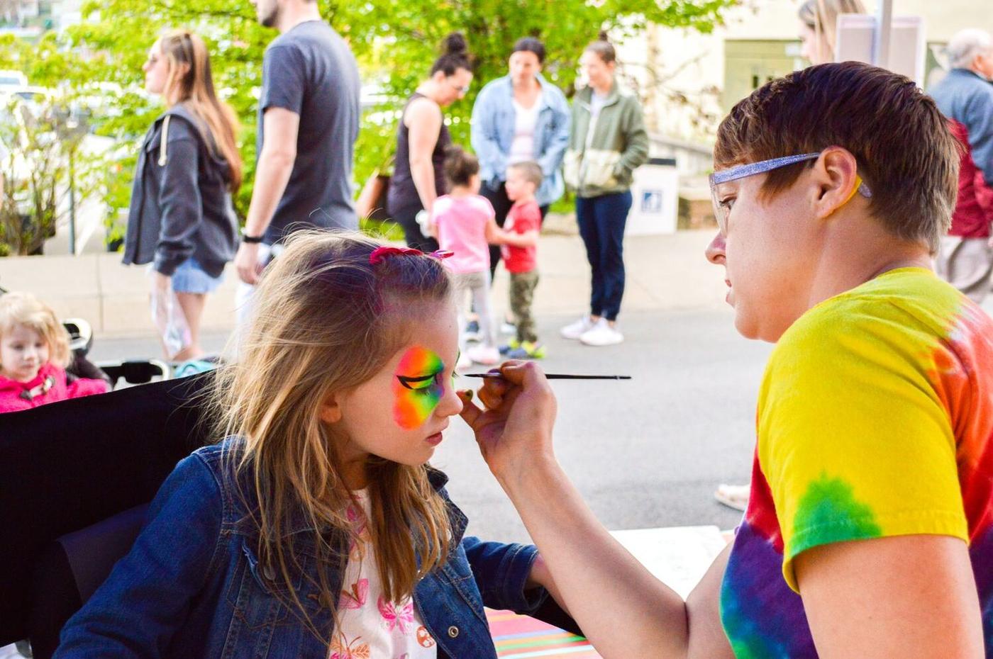 Face painting fun at a community event