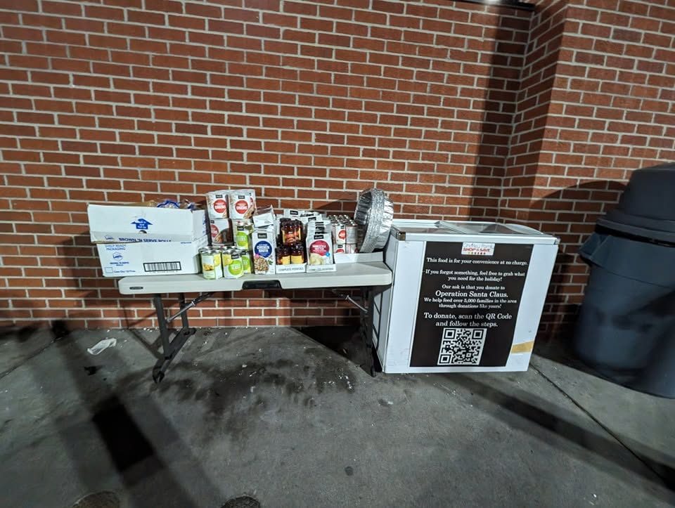Our holiday helping table - free forgotten ingredients when we're closed