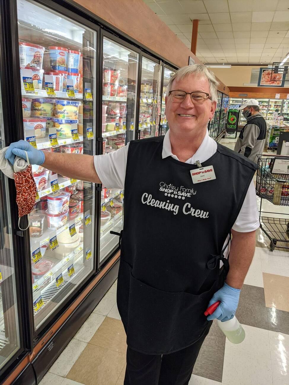 The cleaning crew keeping the store spotless