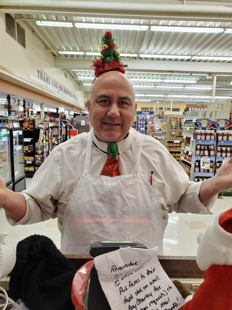 Holiday spirit at the service counter