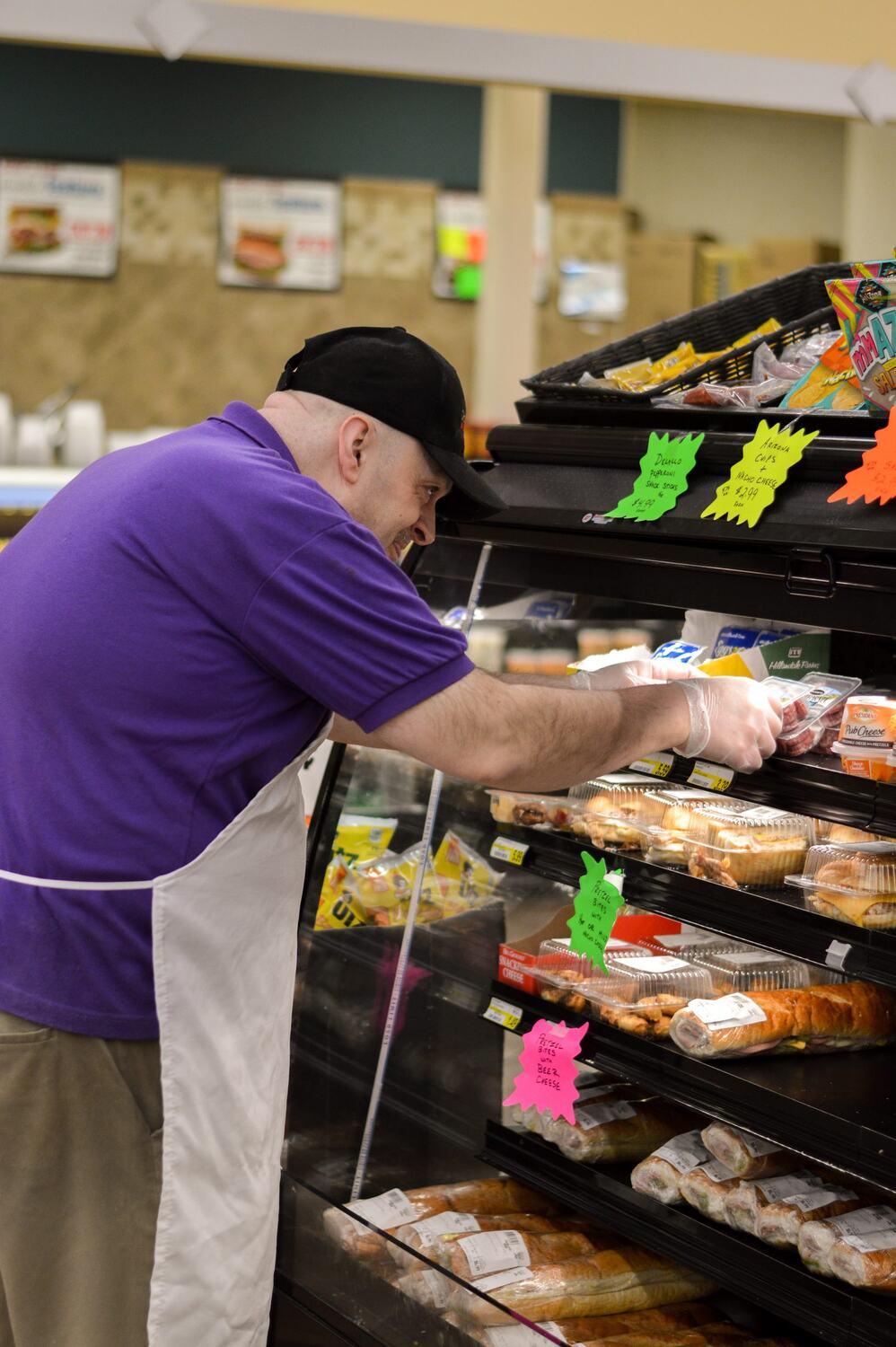 Rich setting the fresh bakery case